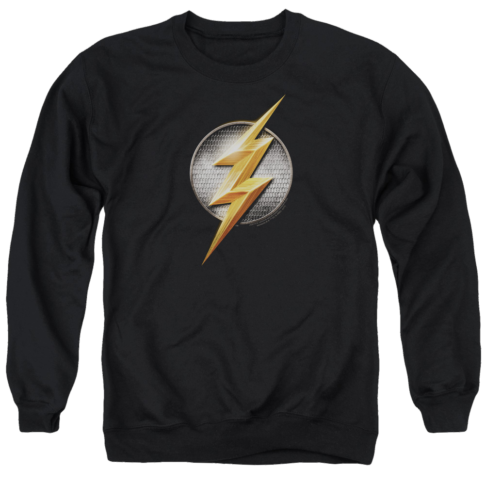 Justice League Flash Logo Men's Crewneck Sweatshirt Men's Crewneck Sweatshirt Justice League   