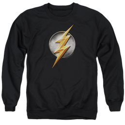 Justice League Flash Logo Men's Crewneck Sweatshirt Men's Crewneck Sweatshirt Justice League   