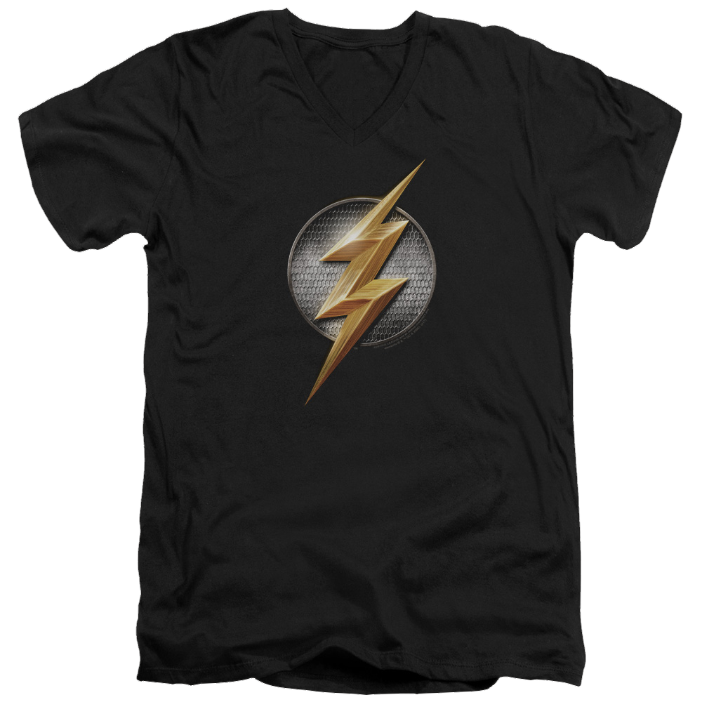 Justice League Flash Logo Men's V-Neck T-Shirt Men's V-Neck T-Shirt Justice League   