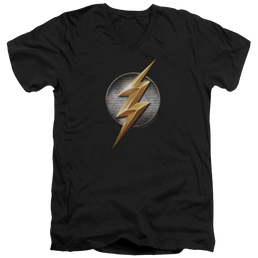 Justice League Flash Logo Men's V-Neck T-Shirt Men's V-Neck T-Shirt Justice League   