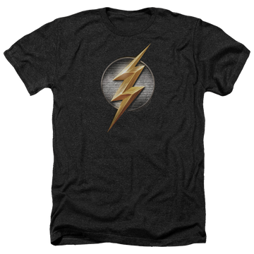 Charcoal men's heather t-shirt with Justice League Flash Logo graphic