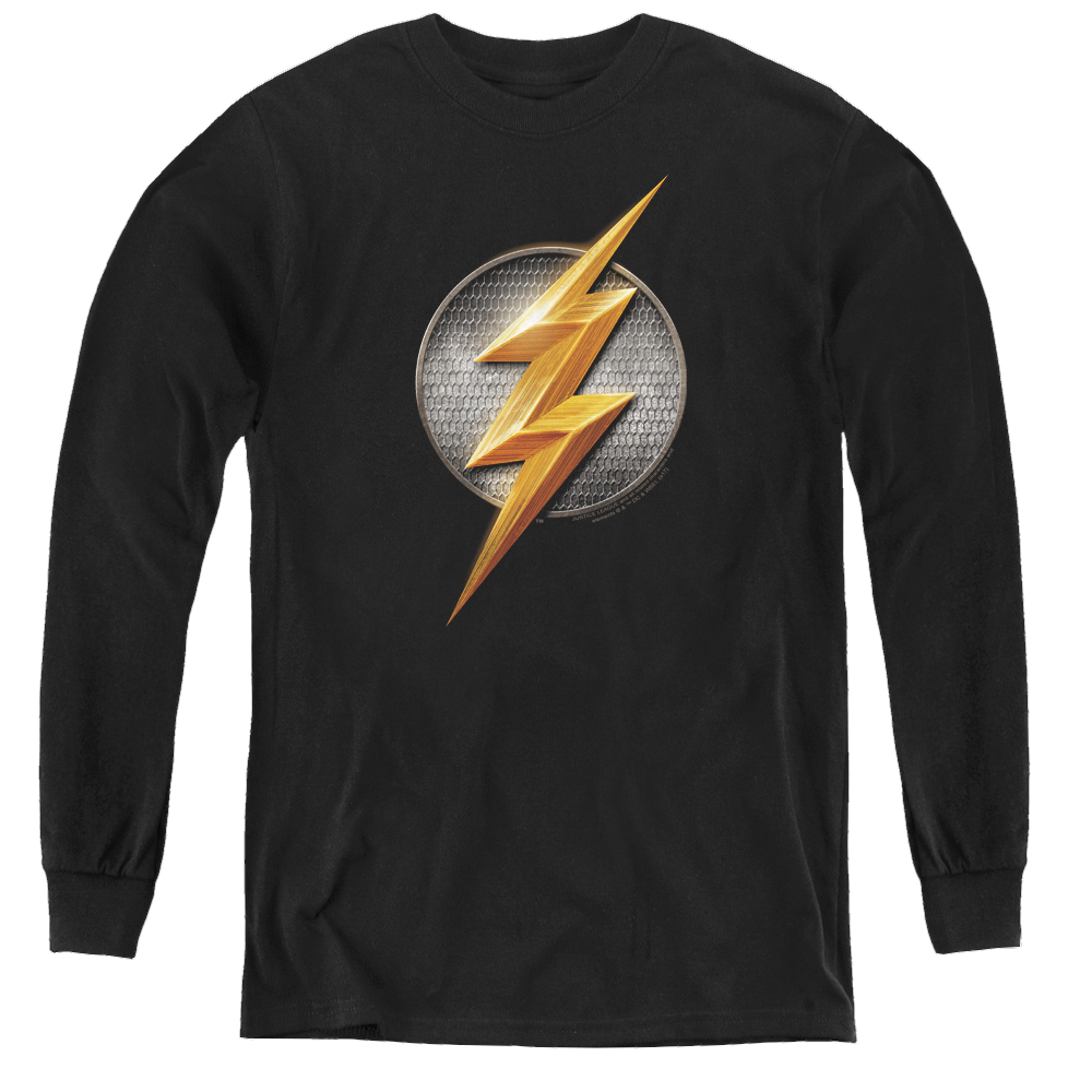 Justice League Movie Flash Logo - Youth Long Sleeve T-Shirt Youth Long Sleeve T-Shirt Justice League   