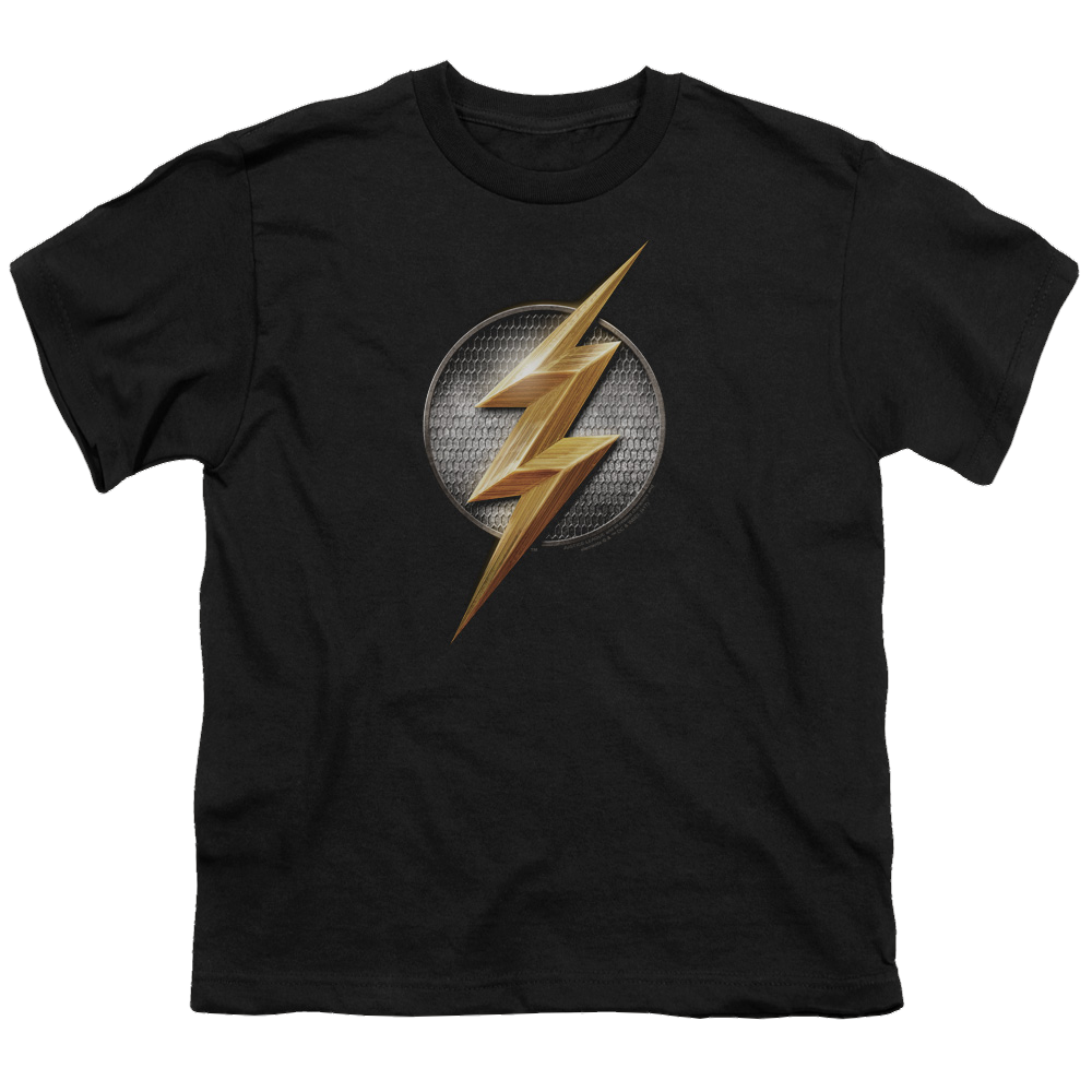 Justice League Movie Flash Logo - Youth T-Shirt Youth T-Shirt (Ages 8-12) Justice League   