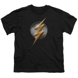 Justice League Movie Flash Logo - Youth T-Shirt Youth T-Shirt (Ages 8-12) Justice League   