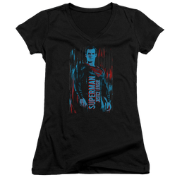 Justice League Superman Juniors V-Neck T-Shirt Juniors V-Neck T-Shirt Justice League   