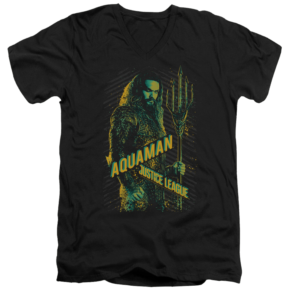 Justice League Aquaman Men's V-Neck T-Shirt Men's V-Neck T-Shirt Justice League   