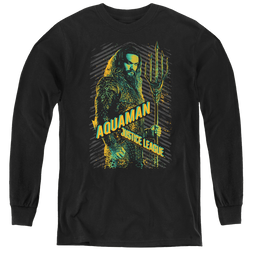 Justice League Movie Aquaman - Youth Long Sleeve T-Shirt Youth Long Sleeve T-Shirt Justice League   