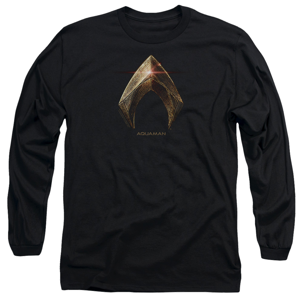 Justice League Aquaman Logo Men's Long Sleeve T-Shirt Men's Long Sleeve T-Shirt Justice League   