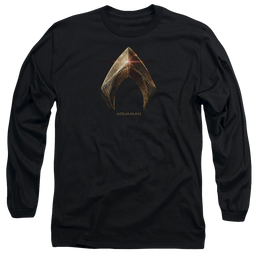 Justice League Aquaman Logo Men's Long Sleeve T-Shirt Men's Long Sleeve T-Shirt Justice League   