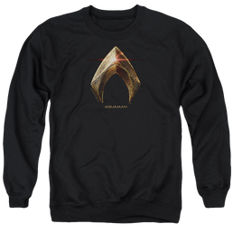 Justice League Aquaman Logo Men's Crewneck Sweatshirt Men's Crewneck Sweatshirt Justice League   