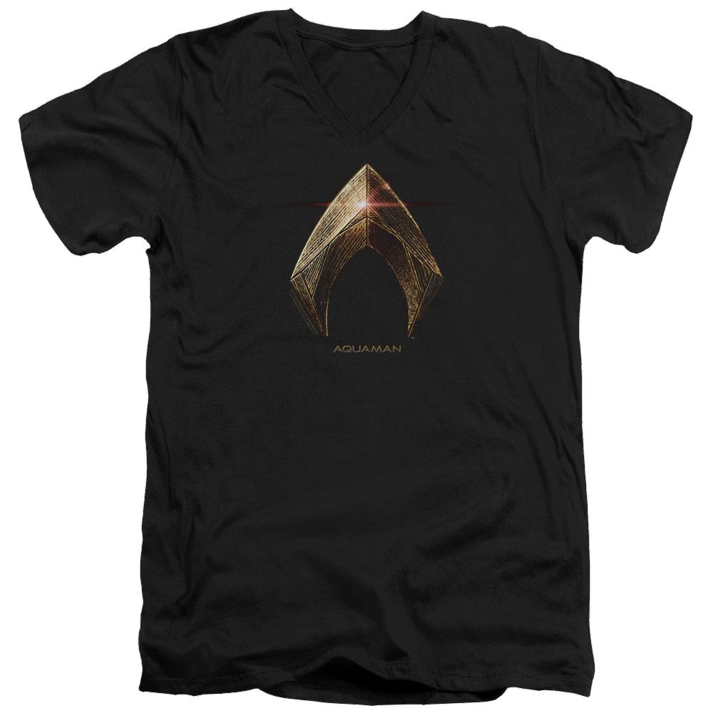 Justice League Aquaman Logo Men's V-Neck T-Shirt Men's V-Neck T-Shirt Justice League   