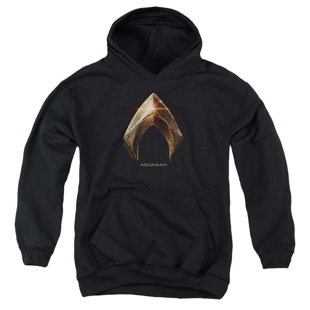 Justice League Movie Aquaman Logo - Youth Hoodie Youth Hoodie (Ages 8-12) Justice League   