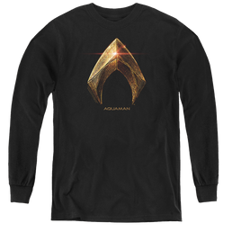 Justice League Movie Aquaman Logo - Youth Long Sleeve T-Shirt Youth Long Sleeve T-Shirt Justice League   