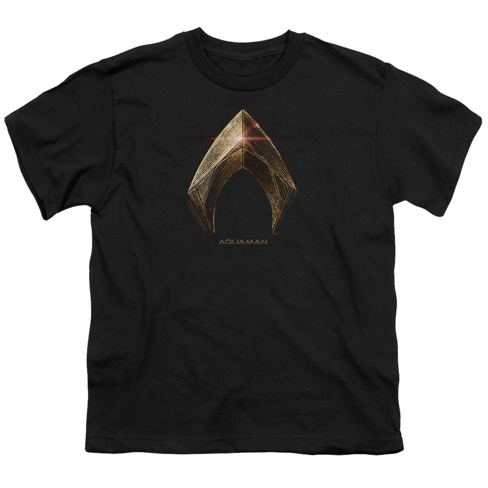 Justice League Movie Aquaman Logo - Youth T-Shirt Youth T-Shirt (Ages 8-12) Justice League   