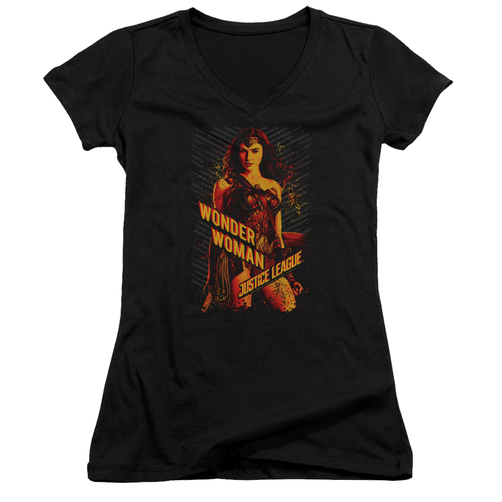 Justice League Wonder Woman Juniors V-Neck T-Shirt Juniors V-Neck T-Shirt Justice League   