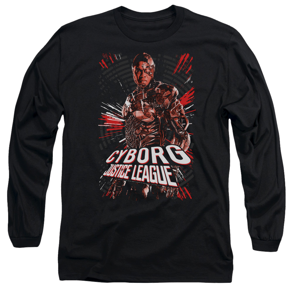 Justice League Cyborg Men's Long Sleeve T-Shirt Men's Long Sleeve T-Shirt Justice League   