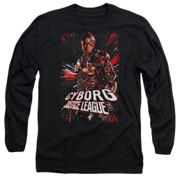 Justice League Cyborg Men's Long Sleeve T-Shirt Men's Long Sleeve T-Shirt Justice League   