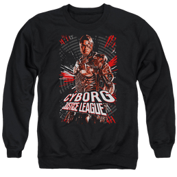 Justice League Cyborg Men's Crewneck Sweatshirt Men's Crewneck Sweatshirt Justice League   