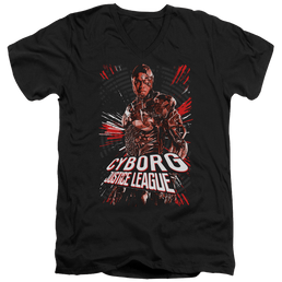 Justice League Cyborg Men's V-Neck T-Shirt Men's V-Neck T-Shirt Justice League   