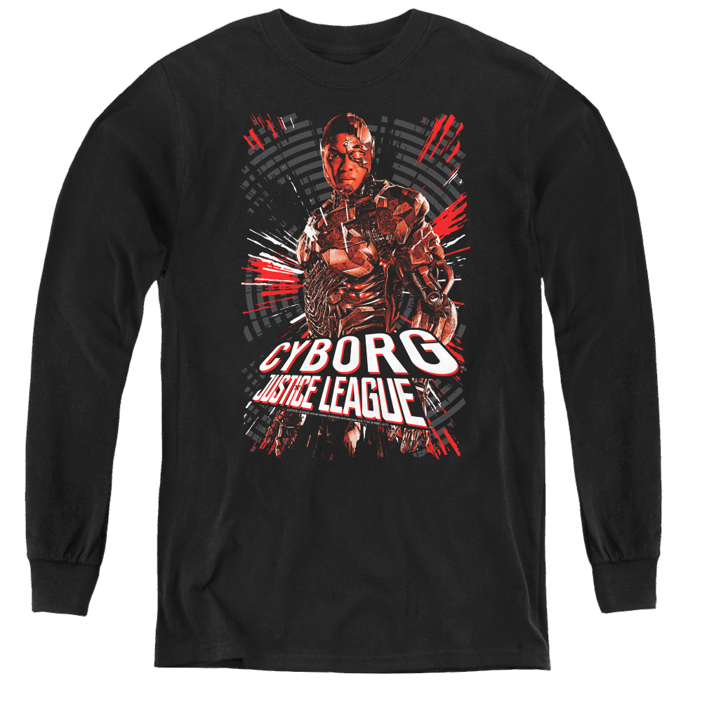 Justice League Movie Cyborg - Youth Long Sleeve T-Shirt Youth Long Sleeve T-Shirt Justice League   