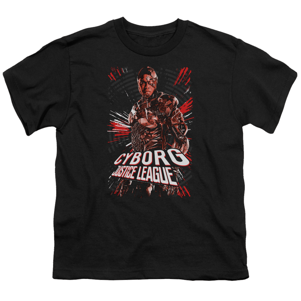 Justice League Movie Cyborg - Youth T-Shirt Youth T-Shirt (Ages 8-12) Justice League   