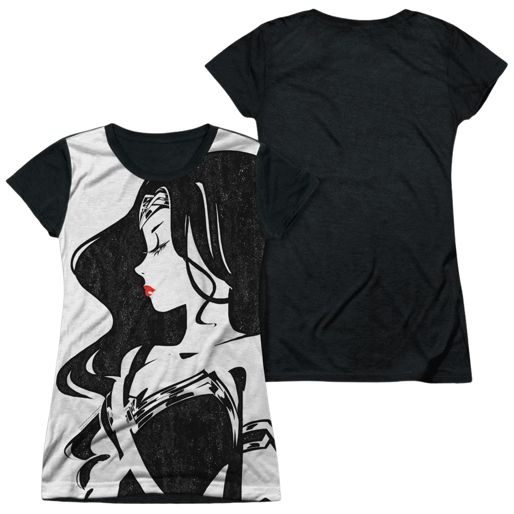 Justice League Ww Profile Juniors Black Back T-Shirt Juniors Black Back T-Shirt Justice League   