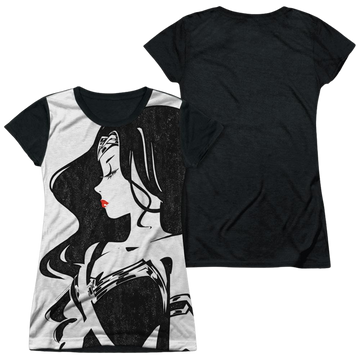 Justice League Ww Profile juniors black back t-shirt