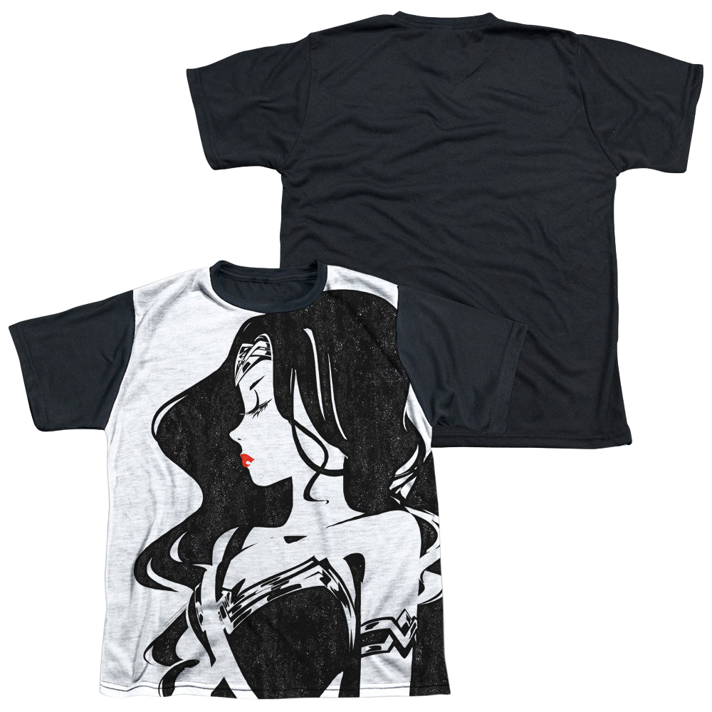Justice League Movie Ww Profile - Youth Black Back T-Shirt Youth Black Back T-Shirt (Ages 8-12) Justice League   