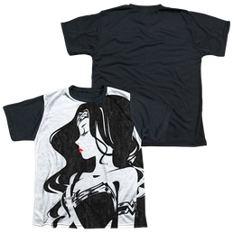 Justice League Movie Ww Profile - Youth Black Back T-Shirt Youth Black Back T-Shirt (Ages 8-12) Justice League   