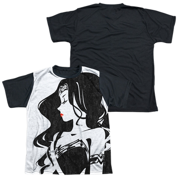 Justice League Movie Ww Profile youth black back t-shirt for ages 8 to 12