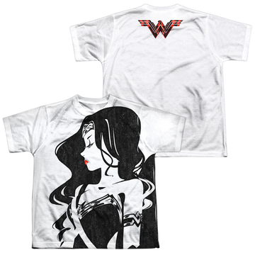 Justice League Movie Ww Profile (F/B) youth all-over print t-shirt for ages 8 to 12