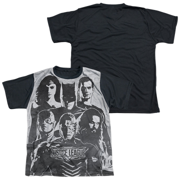 Justice League Movie The League youth black back t-shirt for ages 8 to 12