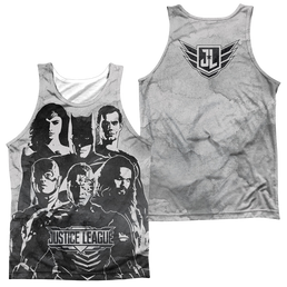 Justice League Movie The League (Front/Back Print) - Men's All Over Print Tank Top Men's All Over Print Tank Justice League   