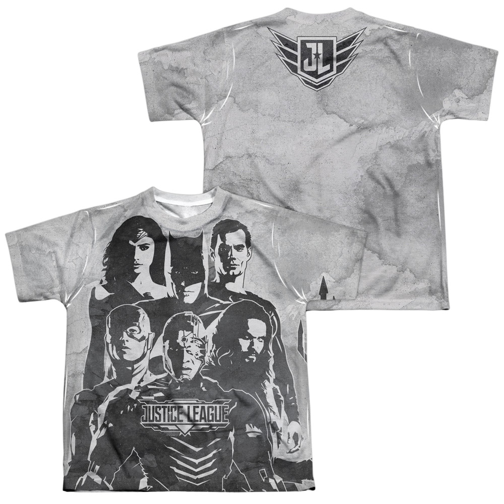 Justice League Movie The League (F/B) - Youth All-Over Print T-Shirt Youth All-Over Print T-Shirt (Ages 8-12) Justice League   