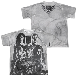 Justice League Movie The League (F/B) - Youth All-Over Print T-Shirt Youth All-Over Print T-Shirt (Ages 8-12) Justice League   
