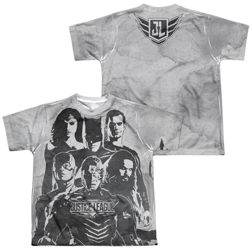 Justice League Movie The League (F/B) youth all-over print t-shirt for ages 8 to 12