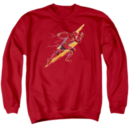 Justice League Flash Forward Men's Crewneck Sweatshirt Men's Crewneck Sweatshirt Justice League   