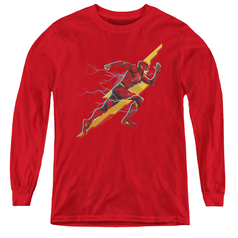 Justice League Movie Flash Forward - Youth Long Sleeve T-Shirt Youth Long Sleeve T-Shirt Justice League   