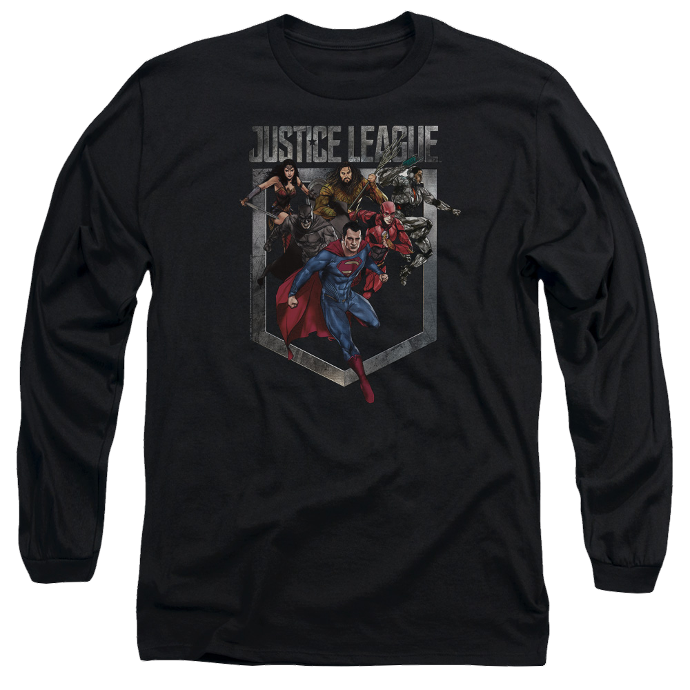 Justice League Charge Men's Long Sleeve T-Shirt Men's Long Sleeve T-Shirt Justice League   