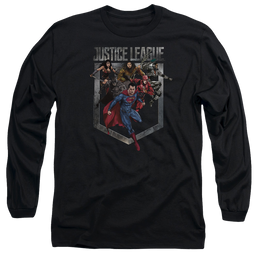 Justice League Charge Men's Long Sleeve T-Shirt Men's Long Sleeve T-Shirt Justice League   