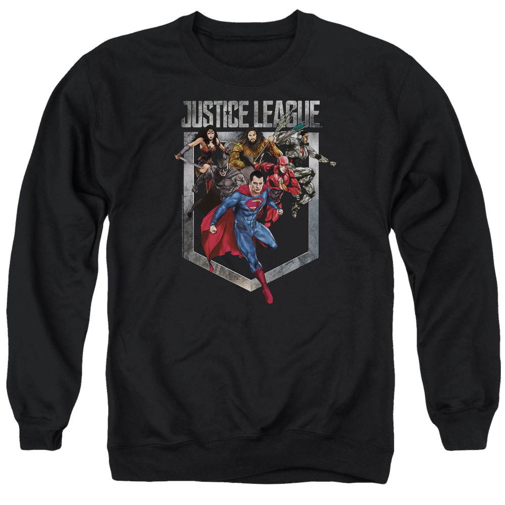 Justice League Charge Men's Crewneck Sweatshirt Men's Crewneck Sweatshirt Justice League   