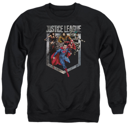 Justice League Charge Men's Crewneck Sweatshirt Men's Crewneck Sweatshirt Justice League   