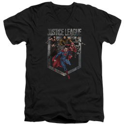 Justice League Charge Men's V-Neck T-Shirt Men's V-Neck T-Shirt Justice League   