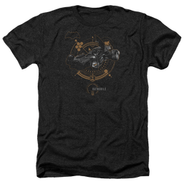 Justice League Batmobile Men's Heather T-Shirt Men's Heather T-Shirt Justice League   