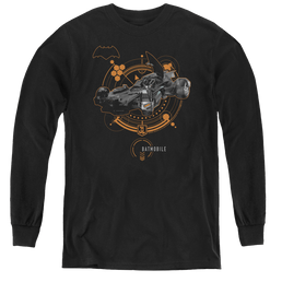 Justice League Movie Batmobile - Youth Long Sleeve T-Shirt Youth Long Sleeve T-Shirt Justice League   
