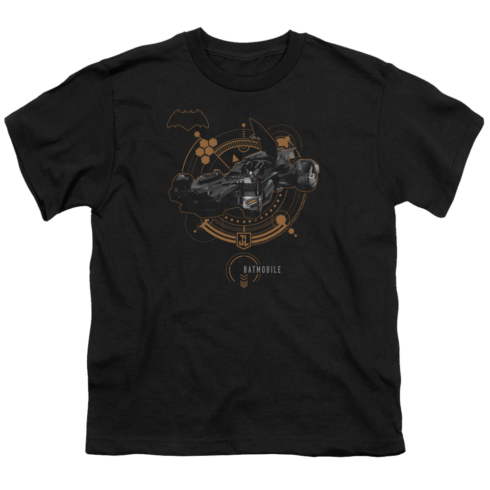 Justice League Movie Batmobile - Youth T-Shirt Youth T-Shirt (Ages 8-12) Justice League   