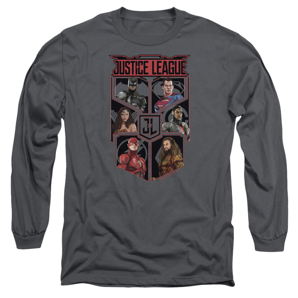 Justice League League Of Six Men's Long Sleeve T-Shirt Men's Long Sleeve T-Shirt Justice League   