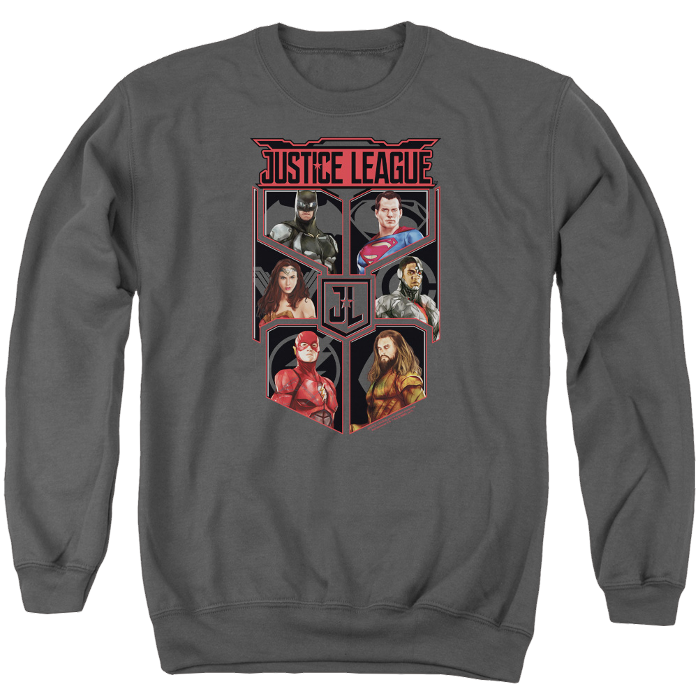 Justice League League Of Six Men's Crewneck Sweatshirt Men's Crewneck Sweatshirt Justice League   