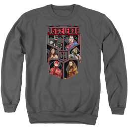 Justice League League Of Six Men's Crewneck Sweatshirt Men's Crewneck Sweatshirt Justice League   