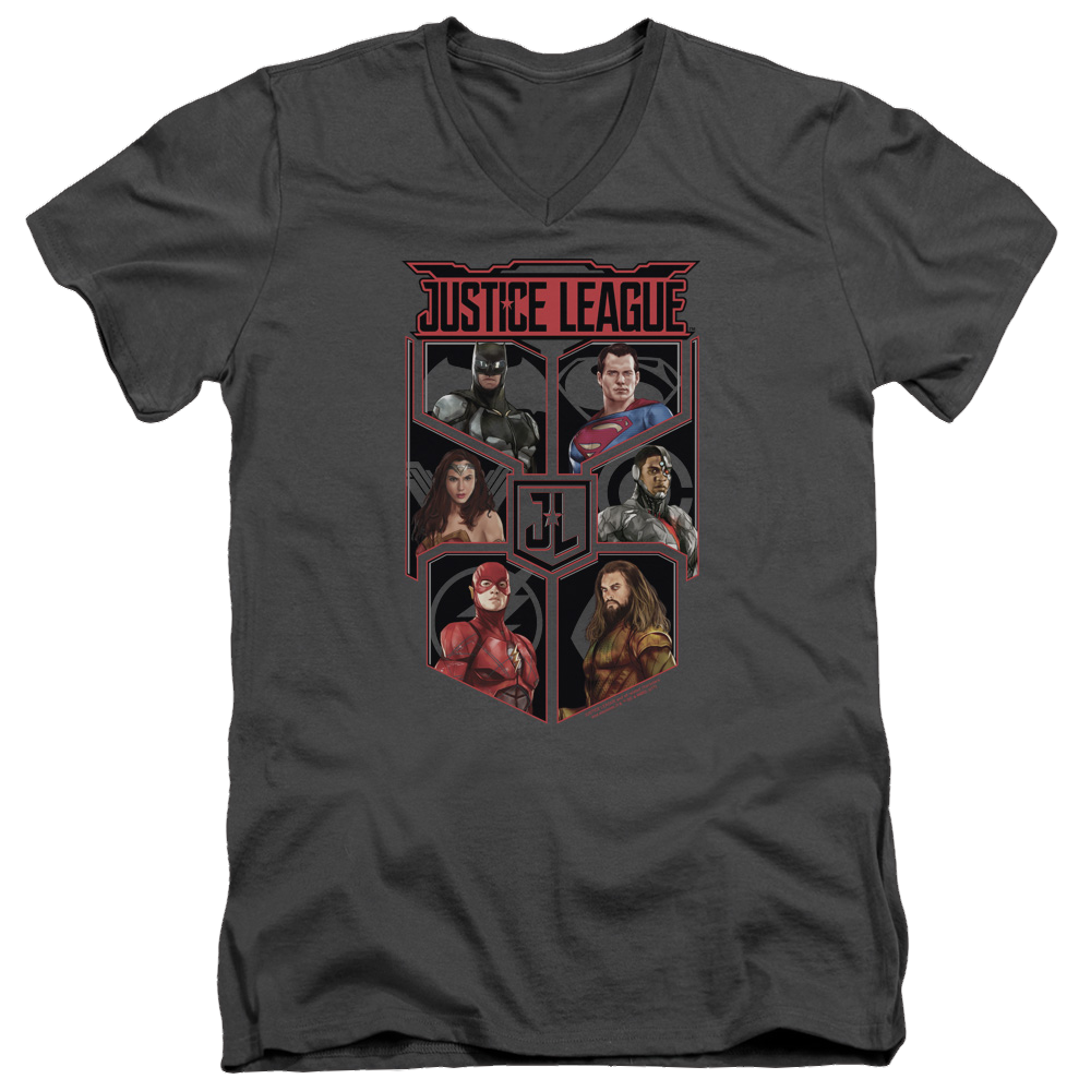 Justice League League Of Six Men's V-Neck T-Shirt Men's V-Neck T-Shirt Justice League   